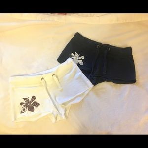 Super Cute White and Navy Booty Shorts Set
